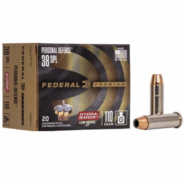 Munição Federal 38 SPL HYDRA_SHOCK JHP 110GR – CX 20