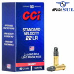 Munição CCI 22LR STANDARD VELOCITY TARGET OGIVAL 40GR – CX 50