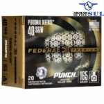 Munição FEDERAL PERSONAL DEFENSE PUNCH 40S&W HP 165 Grains – Cx 20