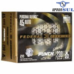 Munição FEDERAL PERSONAL DEFENSE PUNCH 45 AUTO HP 230 Grains – Cx 20